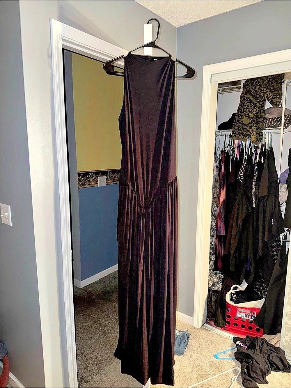 Naked Wardrobe Naked Sleeveless Draped Midi Dress Maxi Dress Black Large